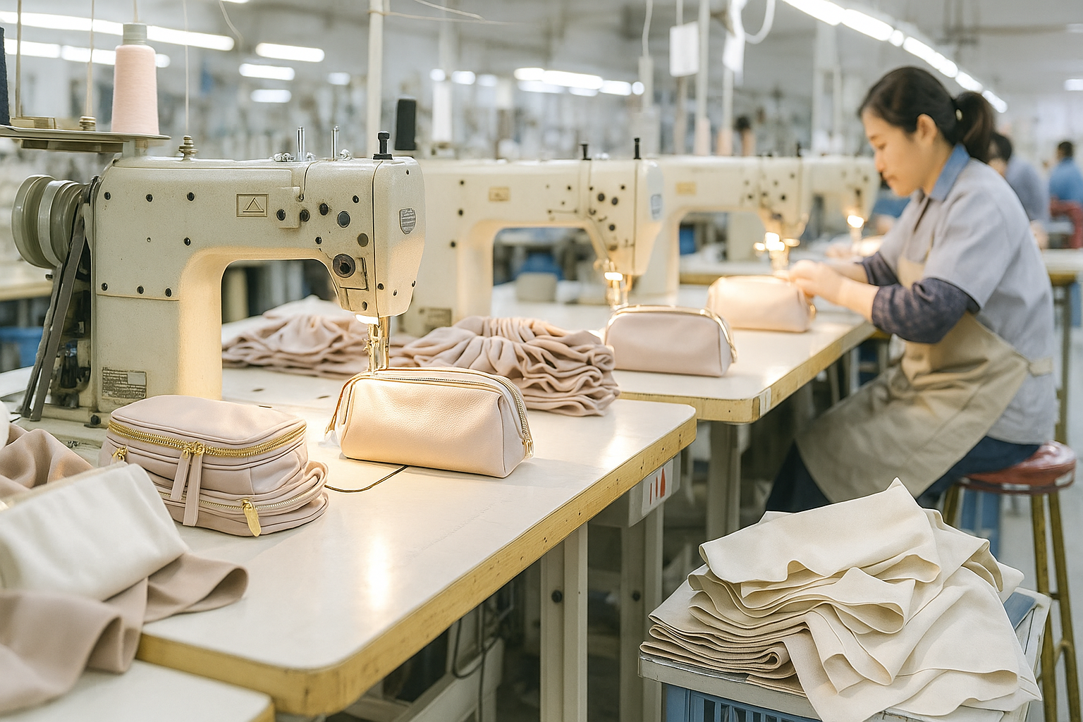 #[material showcase displaying different fabric options and construction quality features for cosmetic bags](https://placehold.co/600x400 